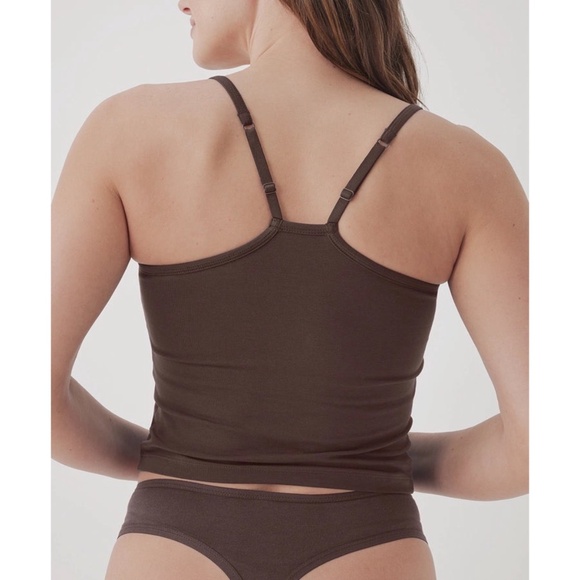 ✨NWT✨ PACT Women's Everyday Shelf Bra Cropped Camisole in Carob Brown Sz Medium - Picture 4 of 5